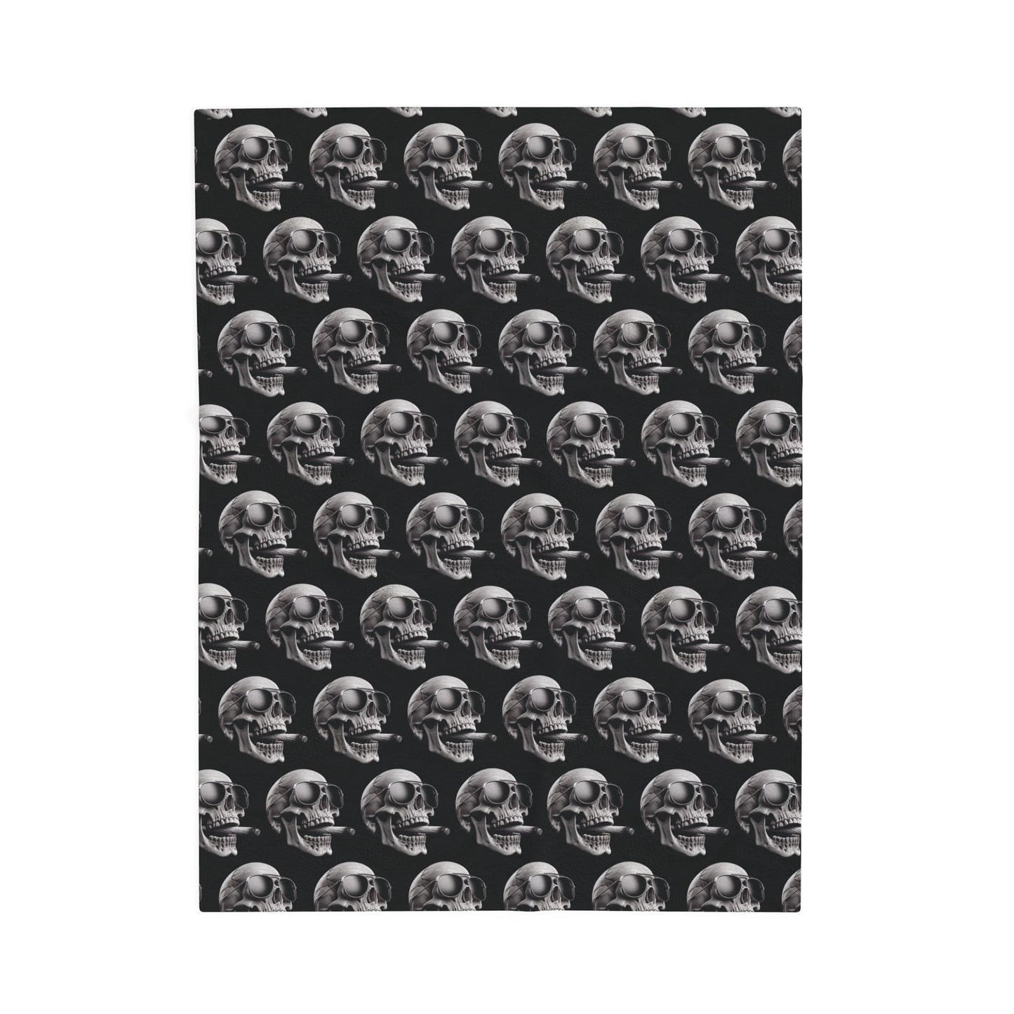 Plush Blanket - Gothic Skull Smoking Doobie
