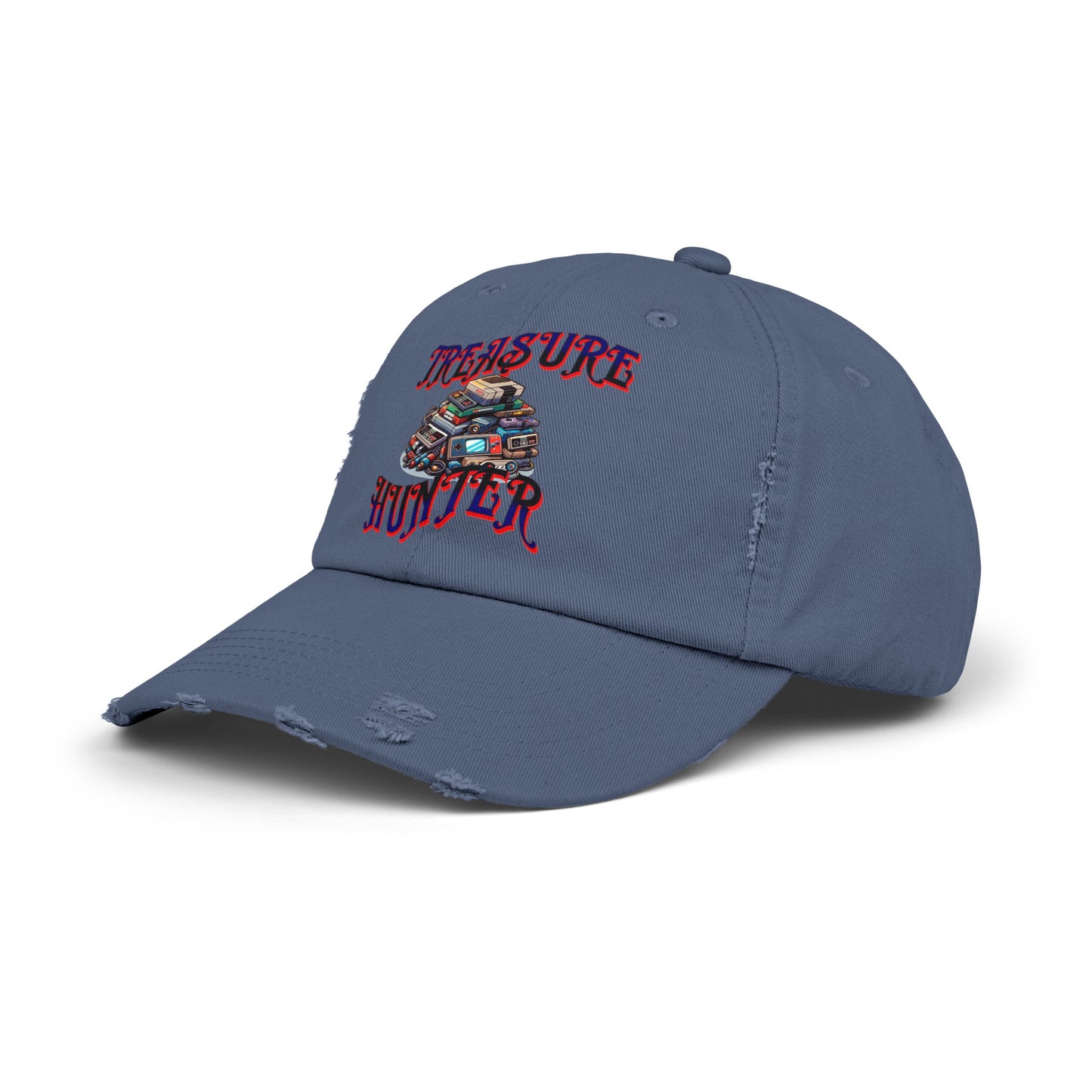 Treasure Hunter Retro Gamer Unisex Distressed Cap Vintage Video Game Collector Hat