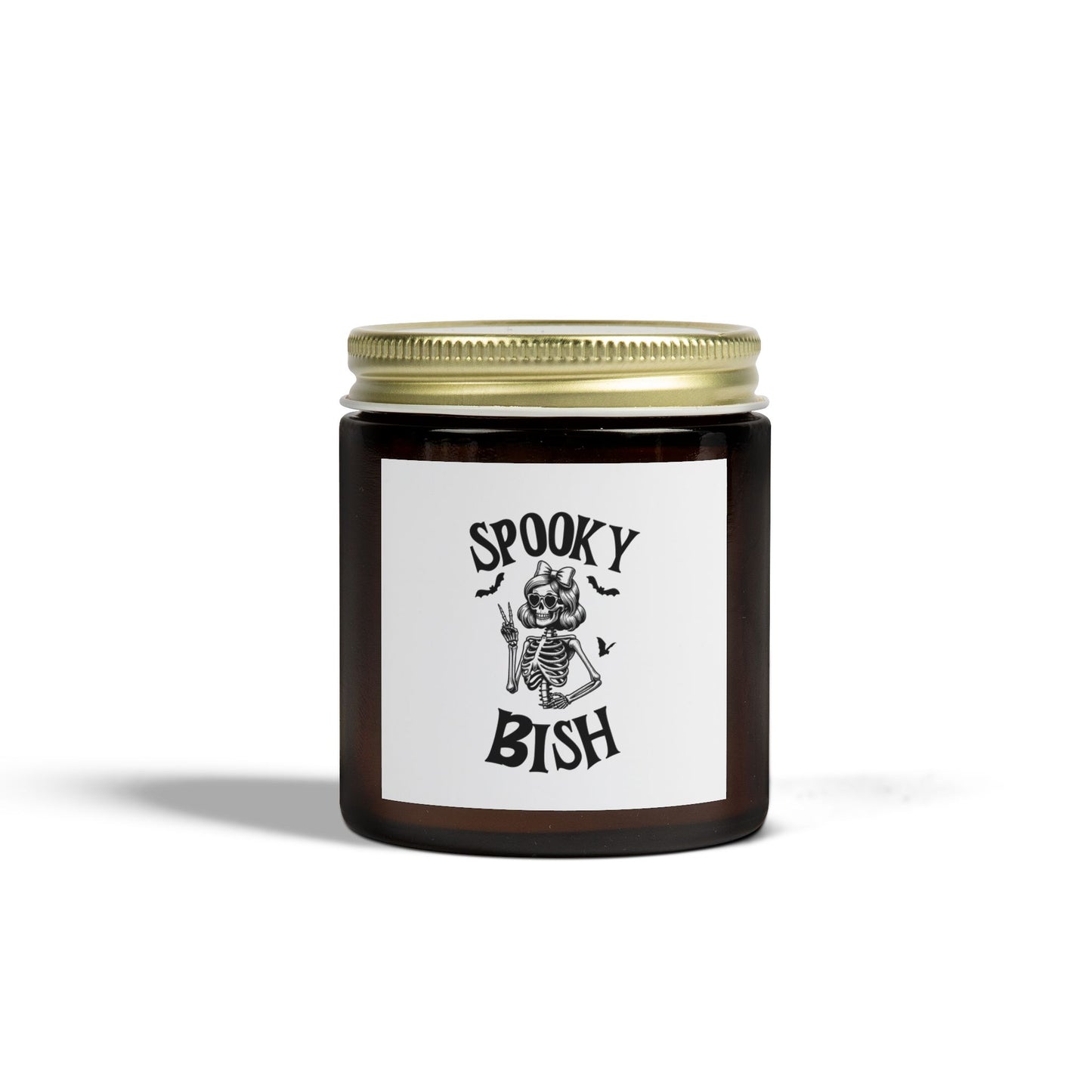 Scented Candle - Spooky Bish Female Skeleton Peace Sign (4oz, 9oz)