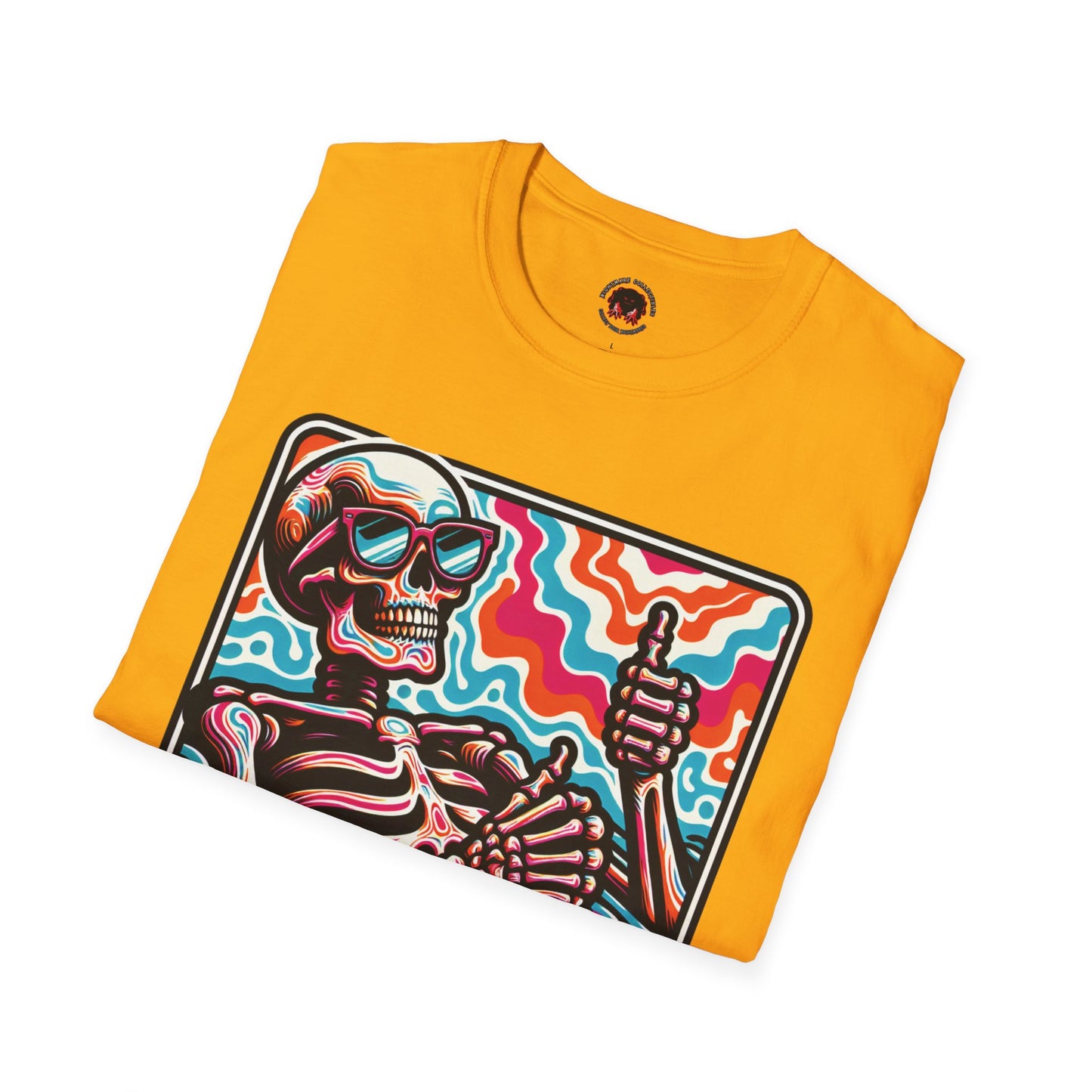 Trippy Skeleton Softstyle T-Shirt - Beach Day Vibes