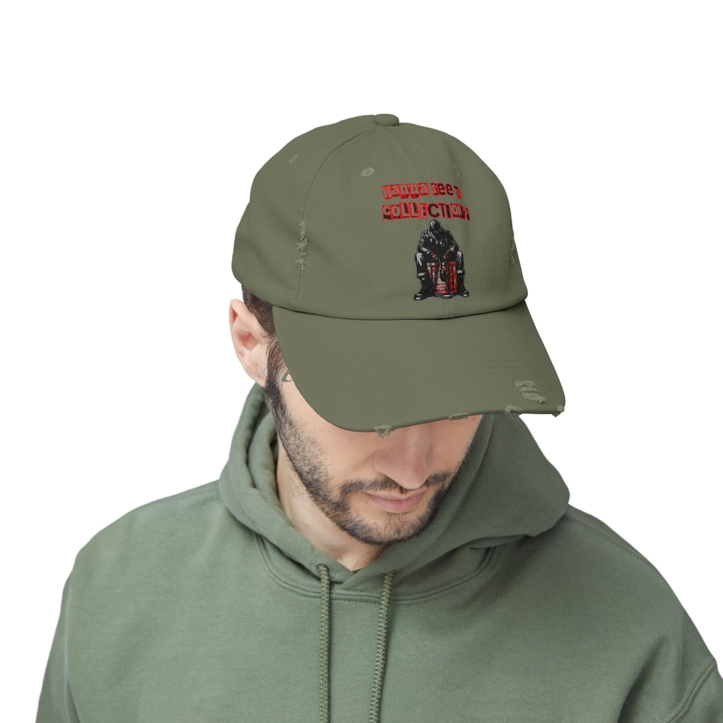 The Collector Inspired Wanna See My Collection Horror Movie Fun Collectors Hat Unisex Distressed Cap