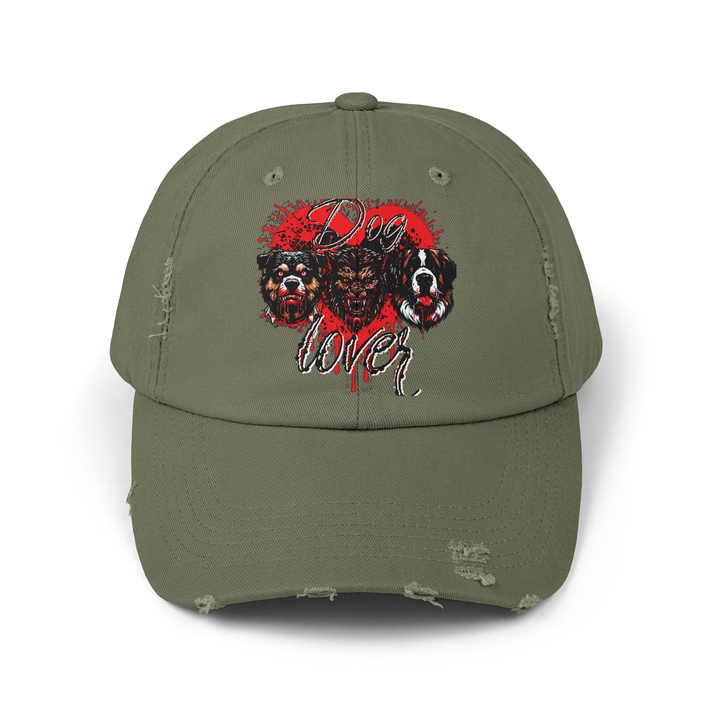 Dog Lover Hounds Of Hell Werewolf Horror Gothic Fun Hat Unisex Distressed Cap