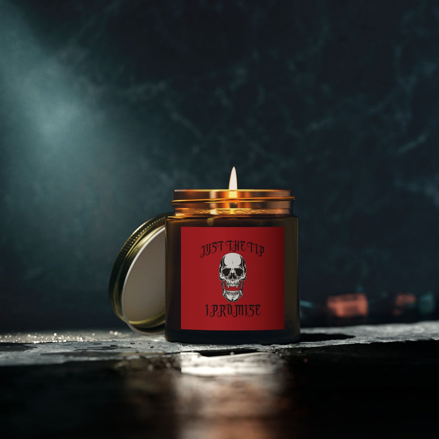 Scented Candle - Vampire Skull "Just The Tip I Promise" Gothic Design (4oz, 9oz)