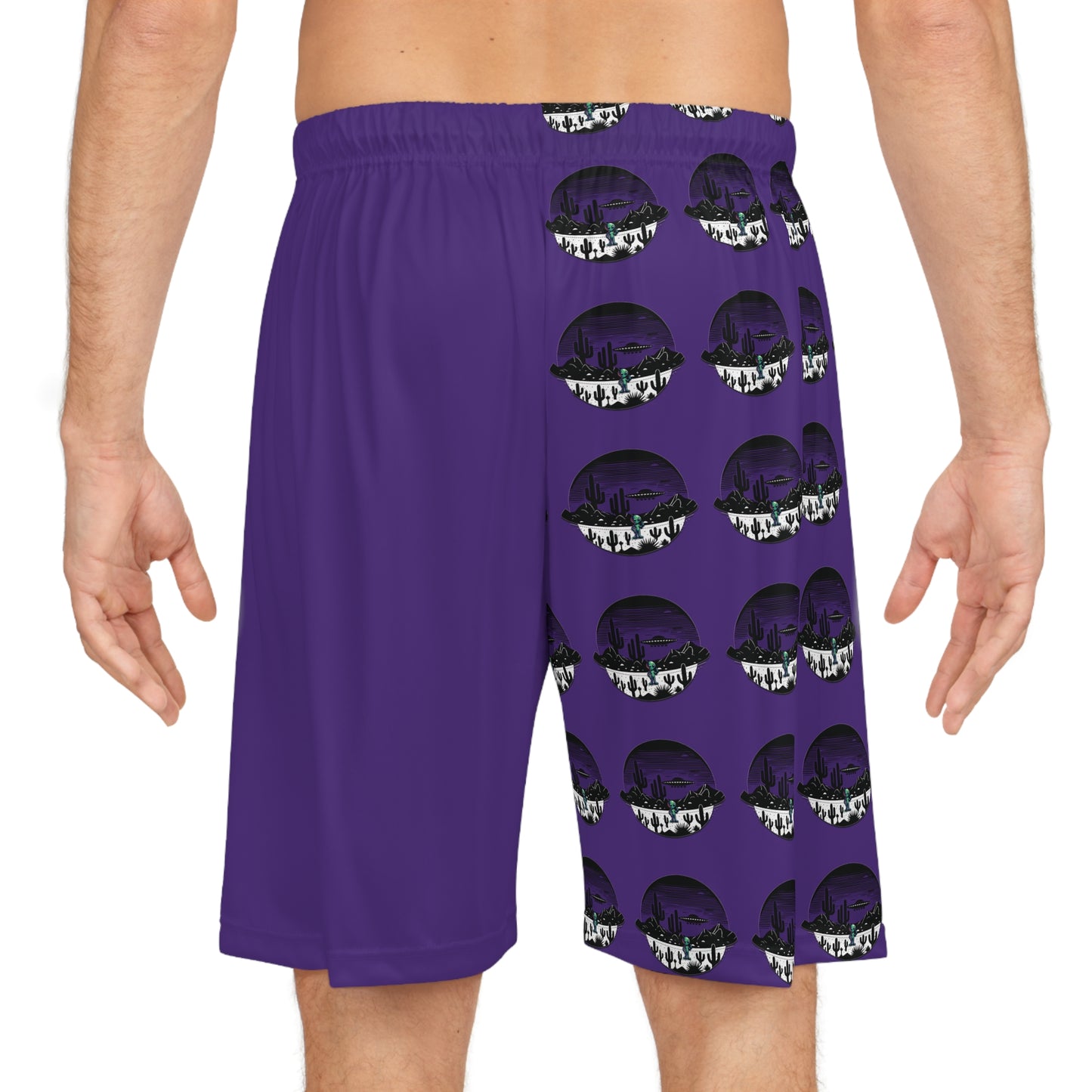Alien Peace Sign Basketball Shorts