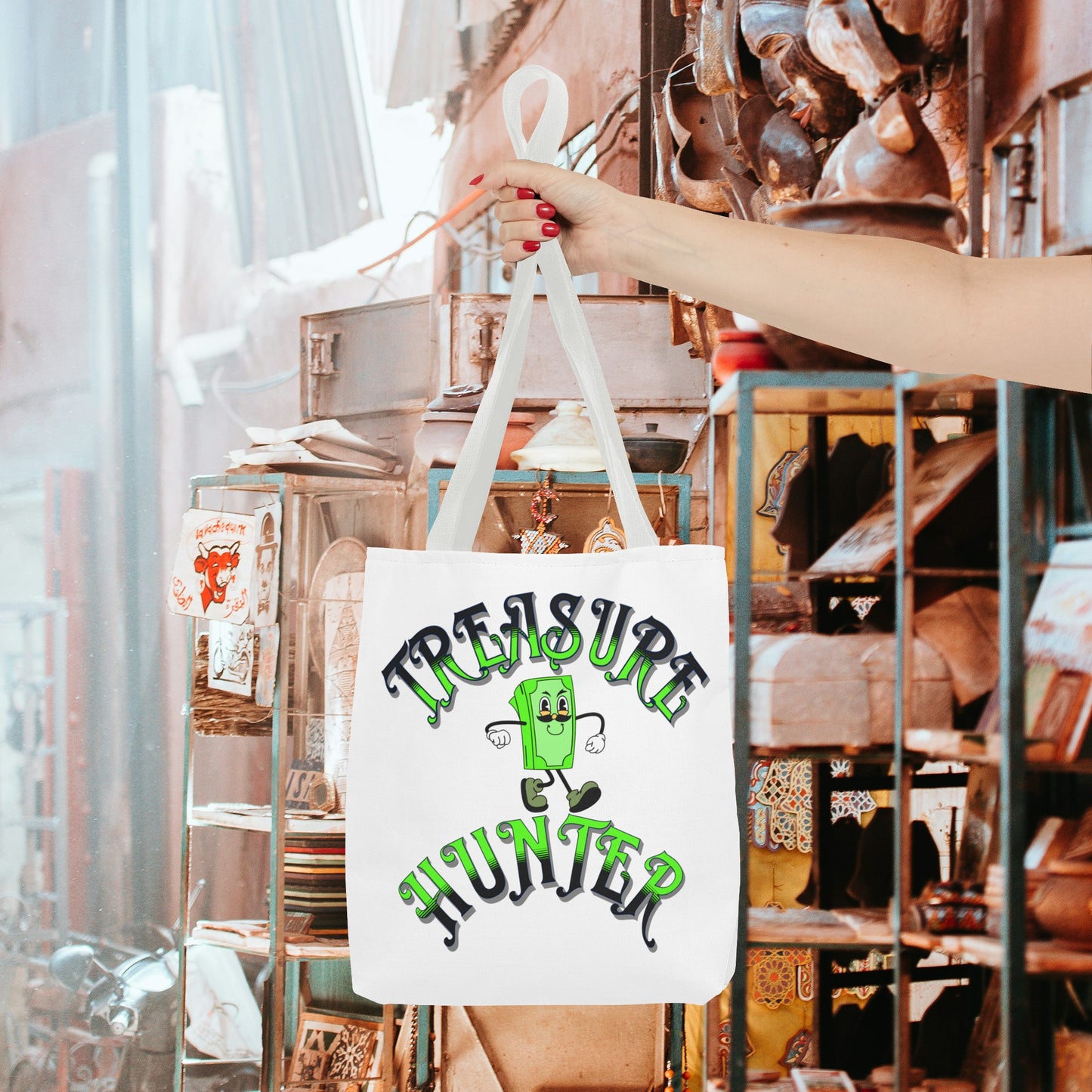 Treasure Hunter Money Man Collector Tote Bag (AOP) Cash Bag