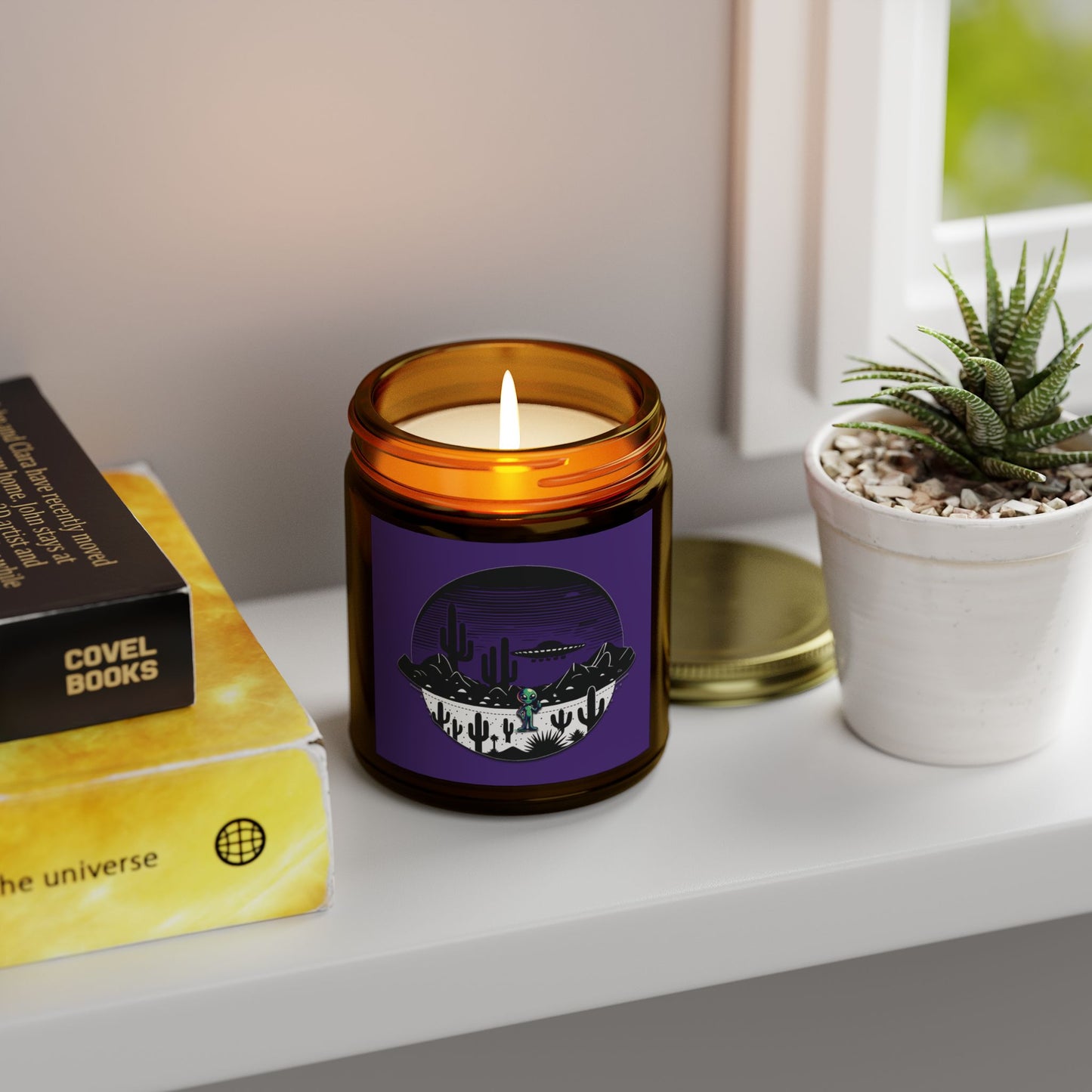 Scented Candle - Alien UFO Peace Sign (4oz, 9oz)