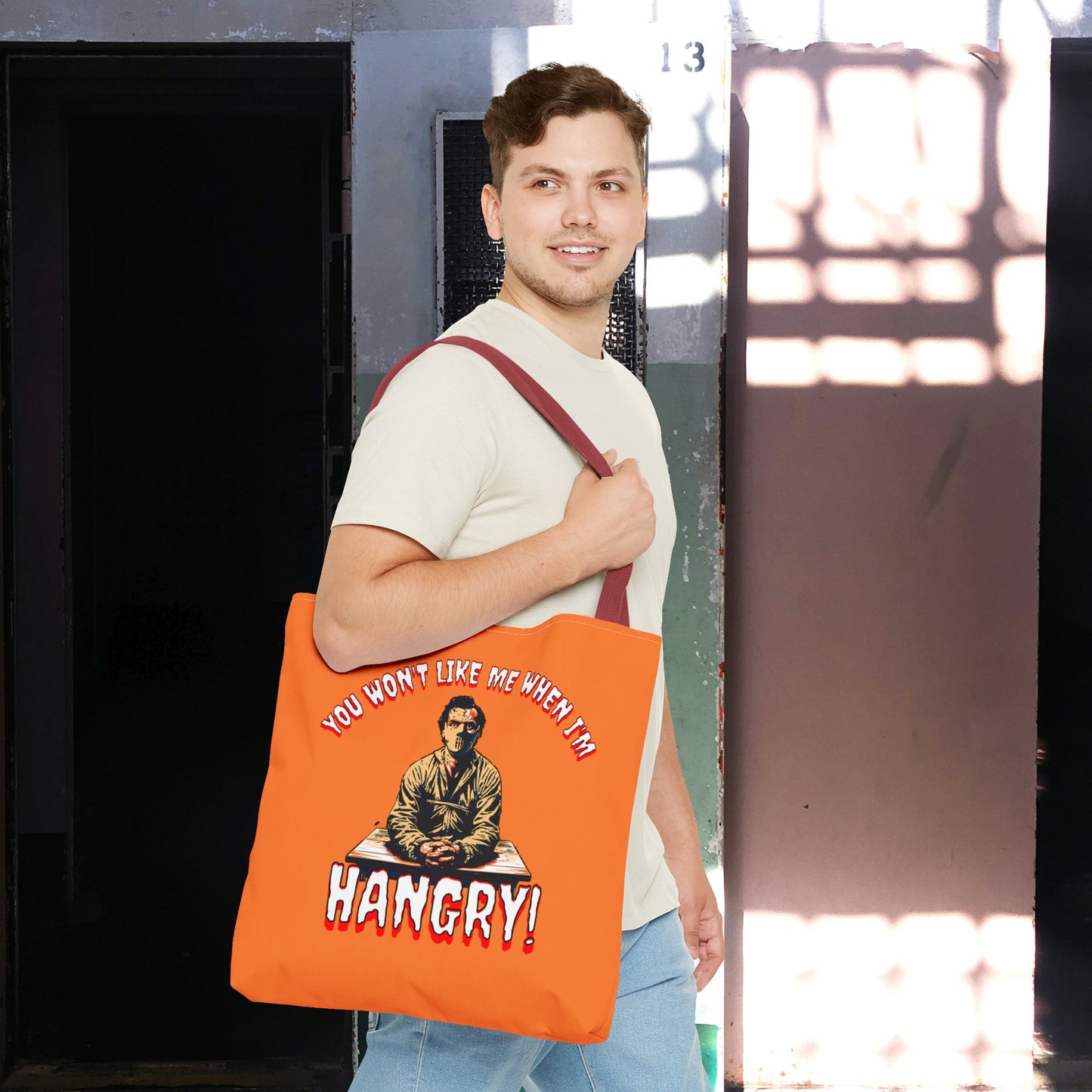 You Wont Like Me When I'm Hangry Mental Patient Cannibal Hannibal Horror Lunch Beach Tote Bag (AOP)