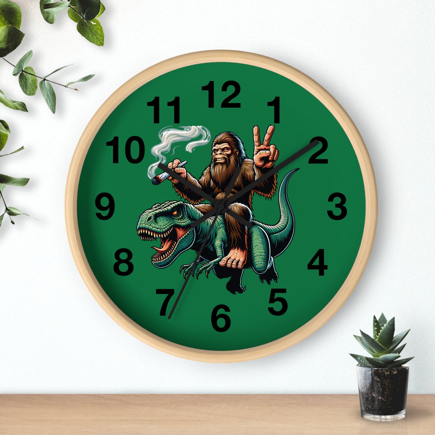 420 Bigfoot & T Rex Wall Clock