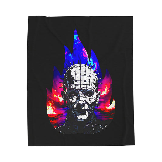 Throw Plush Blanket - Welcome To Hell Pinhead 80's Horror Fun