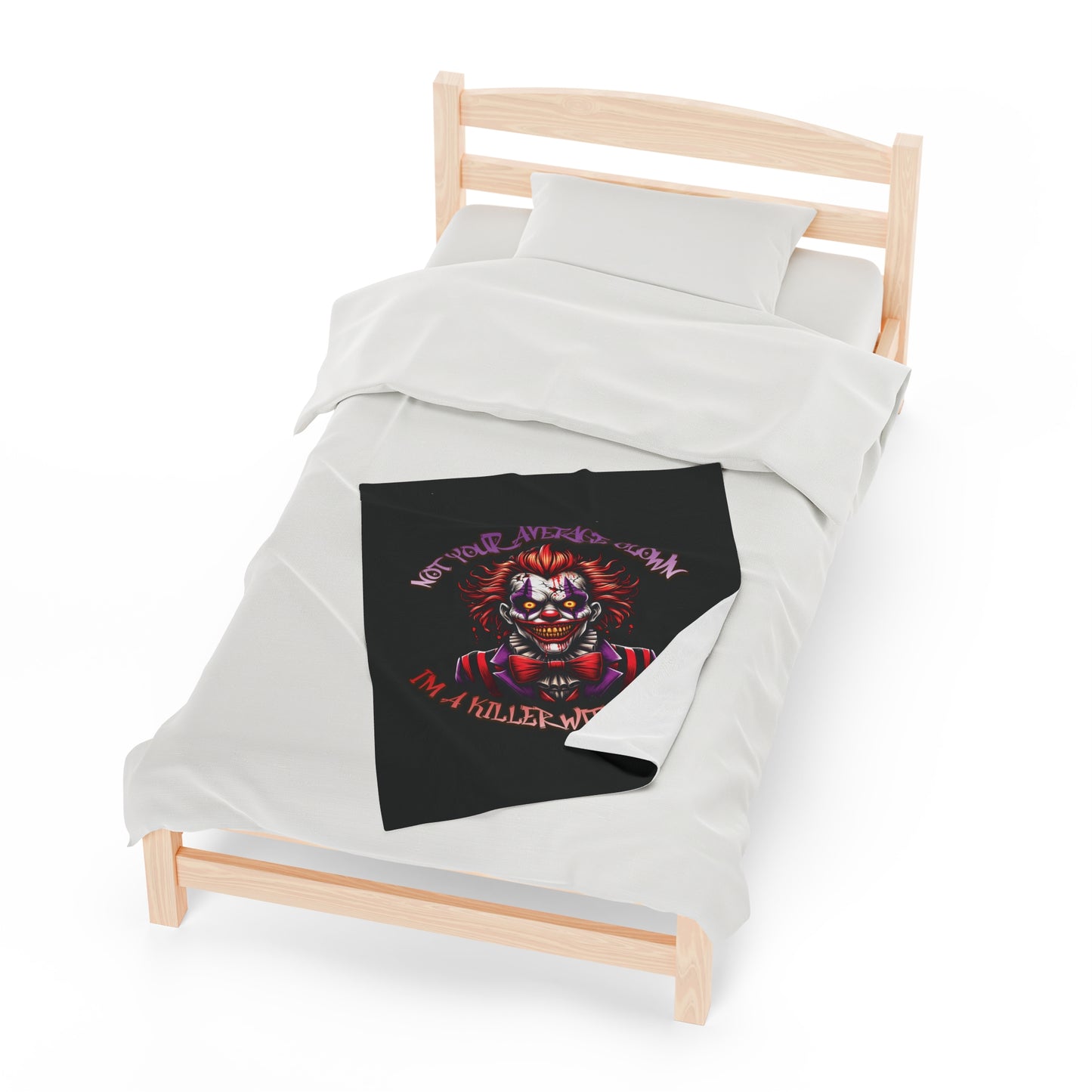I'm A Killer With A Smile Evil Clown Velveteen Plush Throw Blanket