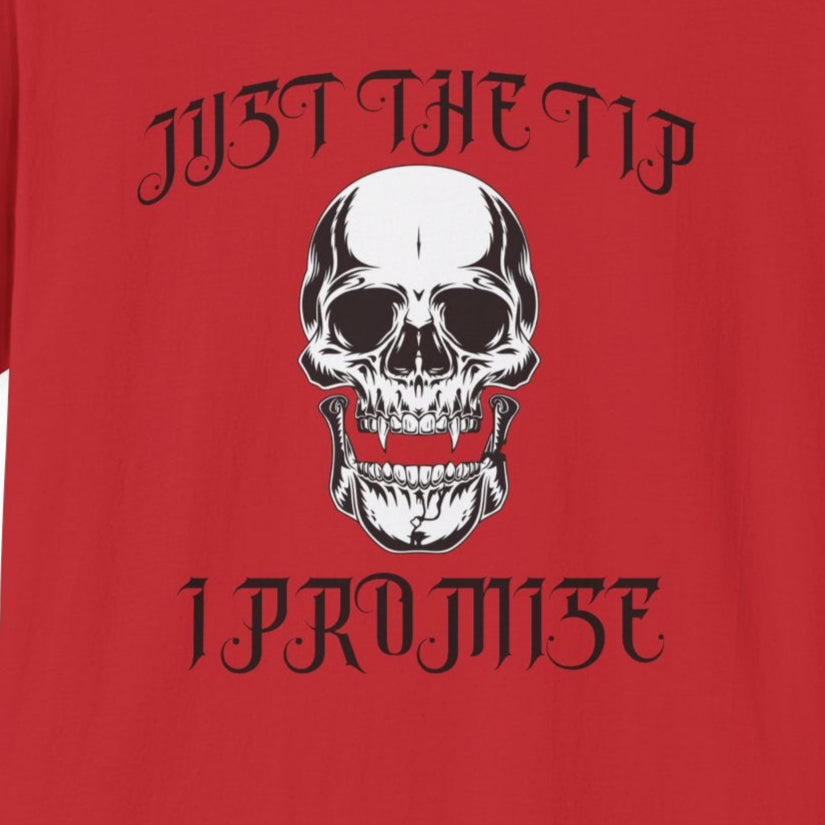 Just The Tip I Promise Vampire Skull Unisex Soft style T-Shirt