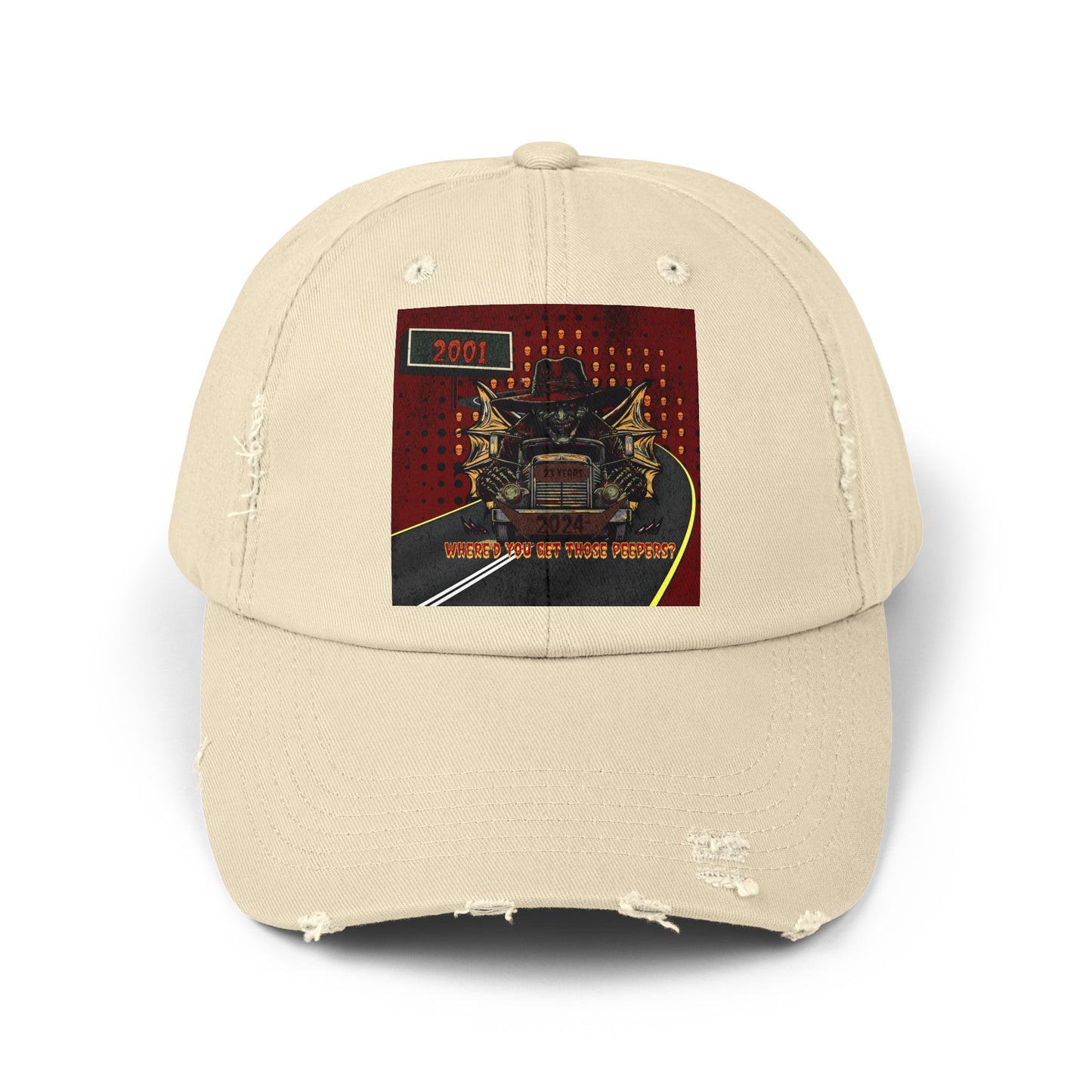 2024 Jeepers - Where'd You Get Those Peepers Horror Fun Unisex Distressed Baseball Cap Hat