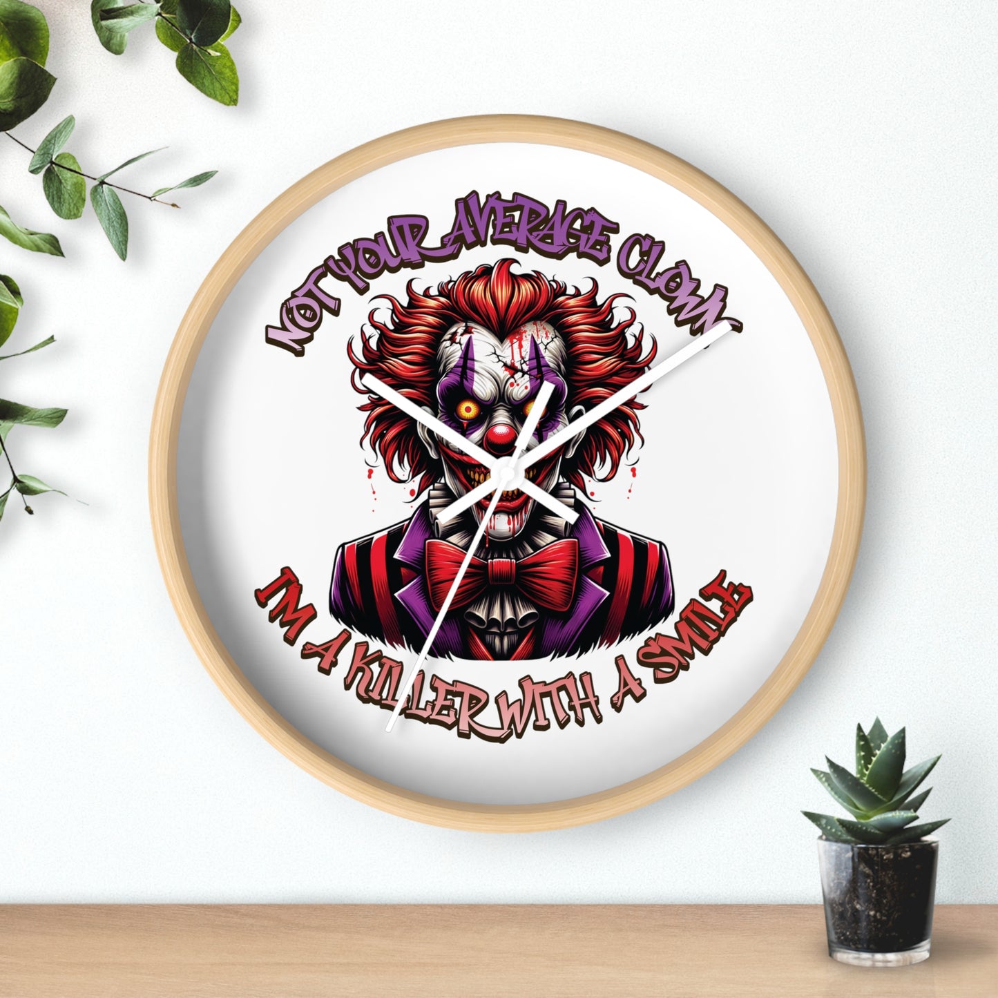 I'm A Killer With A Smile Evil Clown Wall Clock