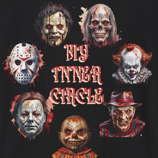 Horror Icon My Inner Circle Halloween Unisex Soft Style T Shirt