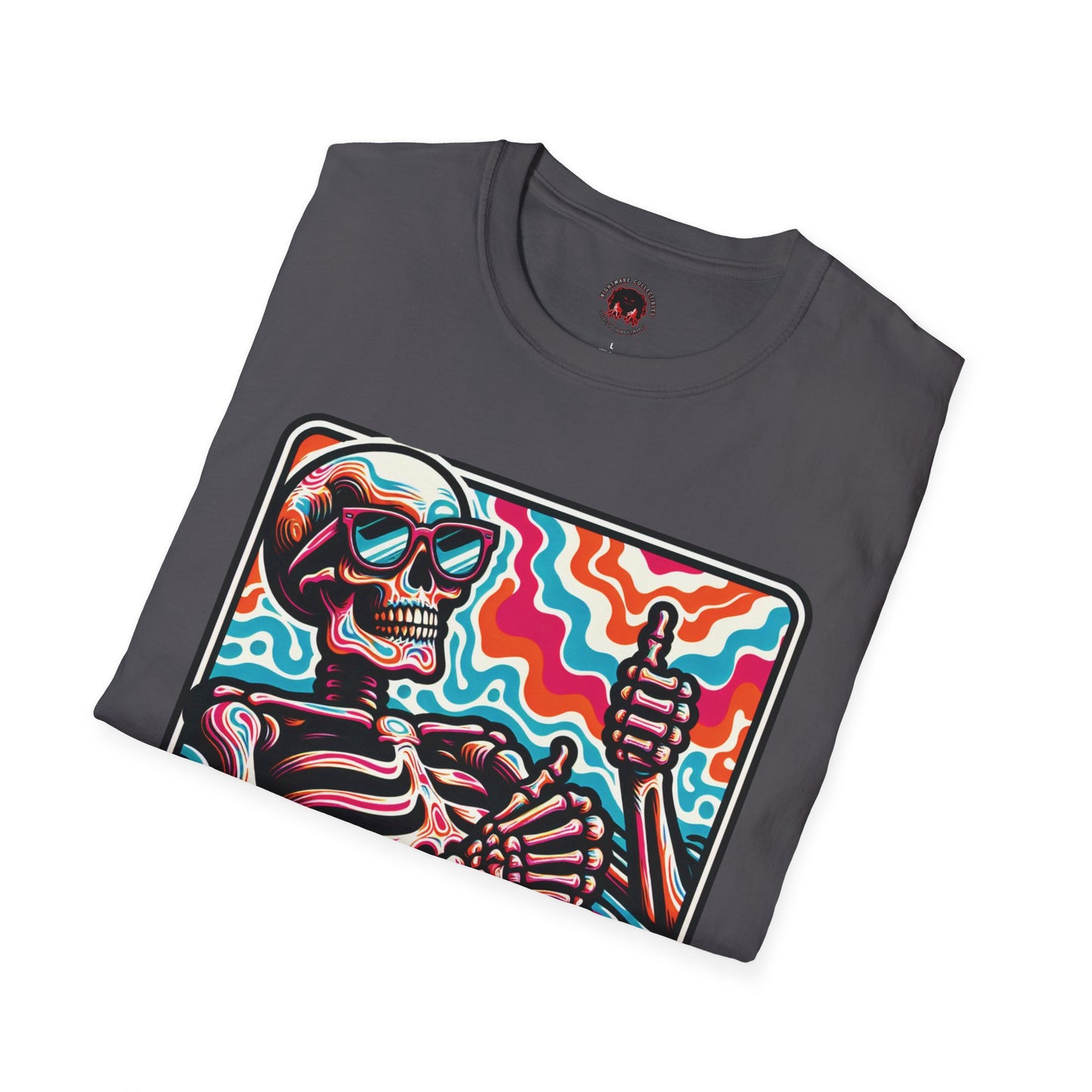 Trippy Skeleton Softstyle T-Shirt - Beach Day Vibes