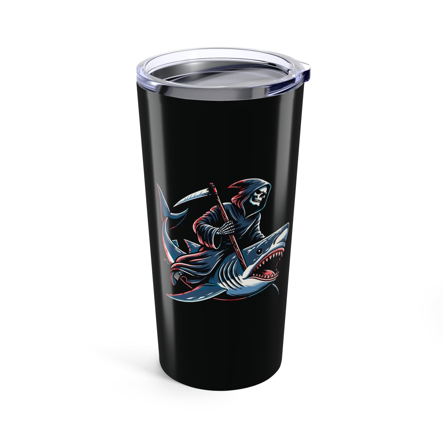 Tumbler Summerween Grim Reaper Shark Design 20oz