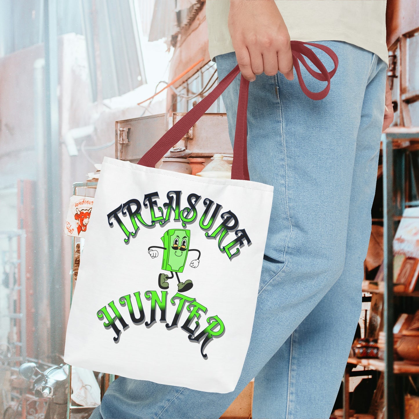 Treasure Hunter Money Man Collector Tote Bag (AOP) Cash Bag