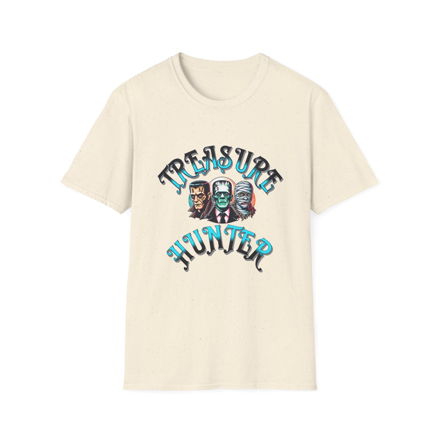Treasure Hunter Soft Style T-Shirt Horror Collector Dracula, Frankenstein, Mummy, Wolfman style Universal Monsters