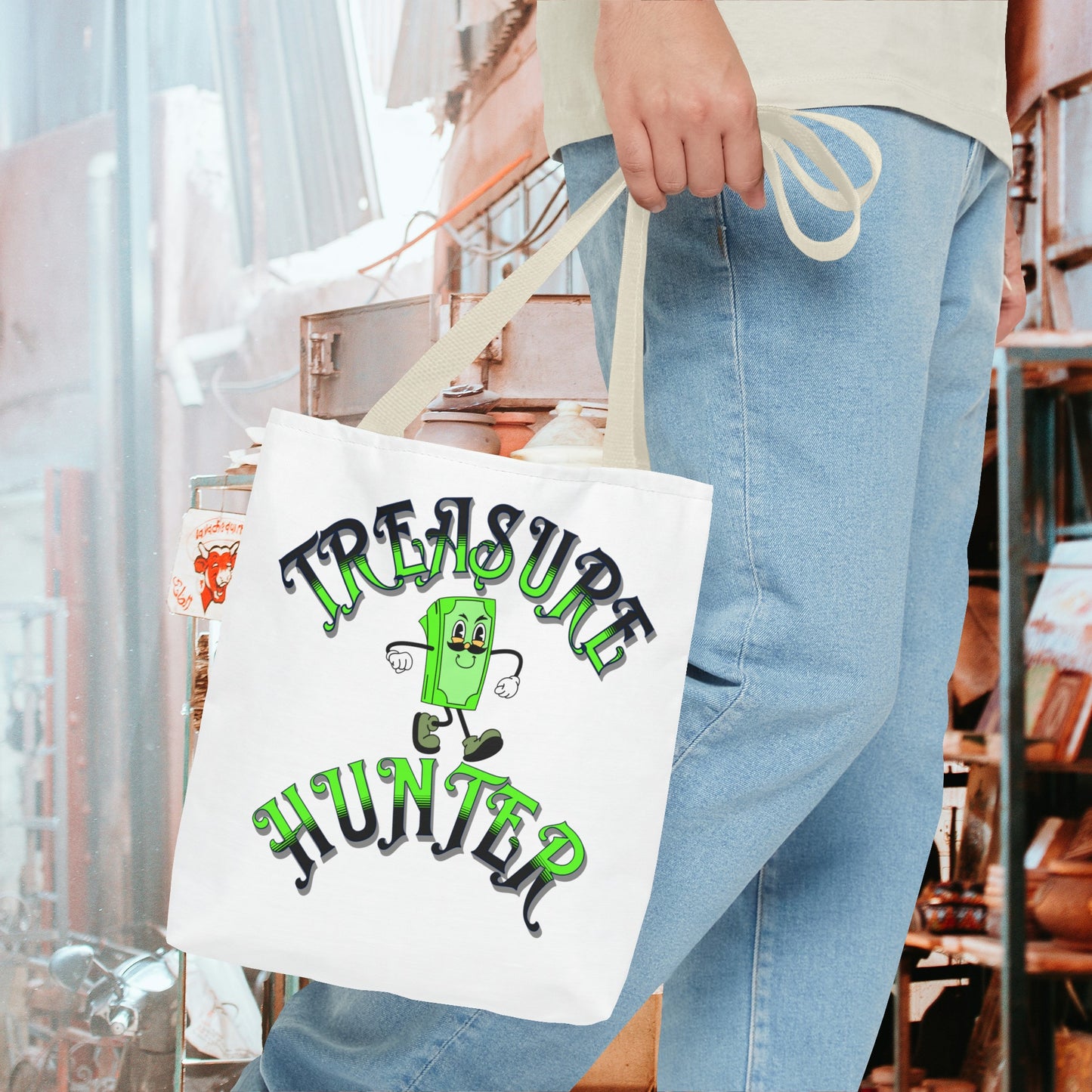 Treasure Hunter Money Man Collector Tote Bag (AOP) Cash Bag