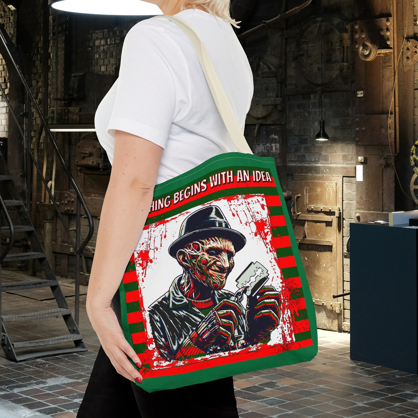 Horrorvational Everything Begins With An Idea Horror Inventor Tote Bag (AOP)