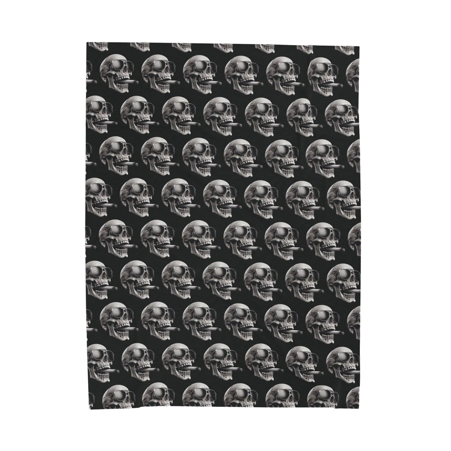 Plush Blanket - Gothic Skull Smoking Doobie