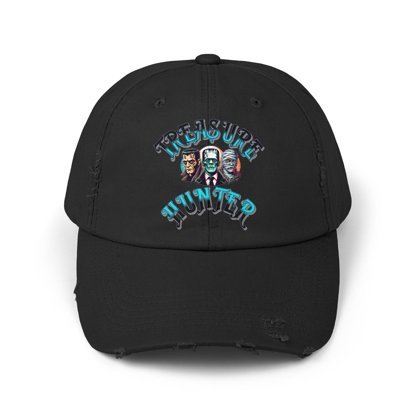 Treasure Hunter Monster Figure Collector Unisex Distressed Cap Horror Fun Hat Convention Toy Show