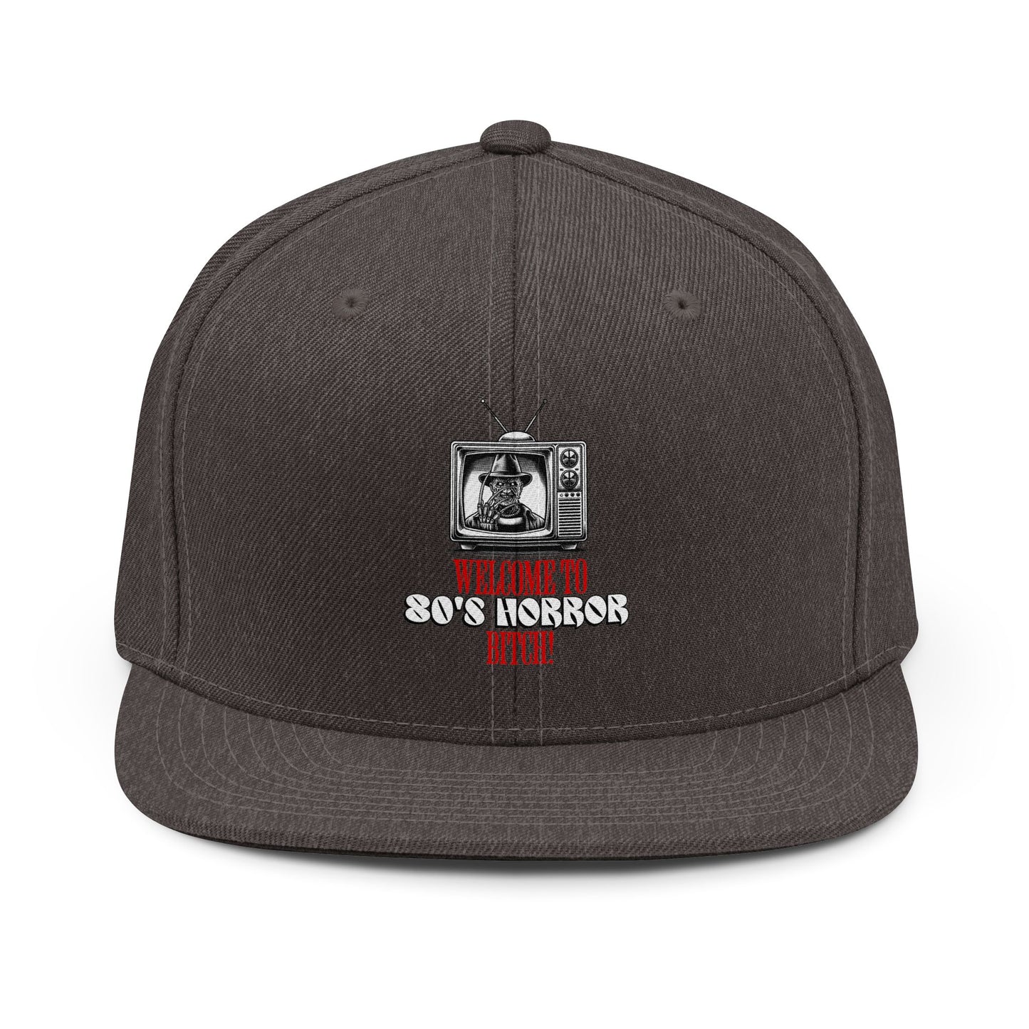 80s Horror TV Snapback Hat — "Welcome to 80's Horror, B!tch!" Retro Design