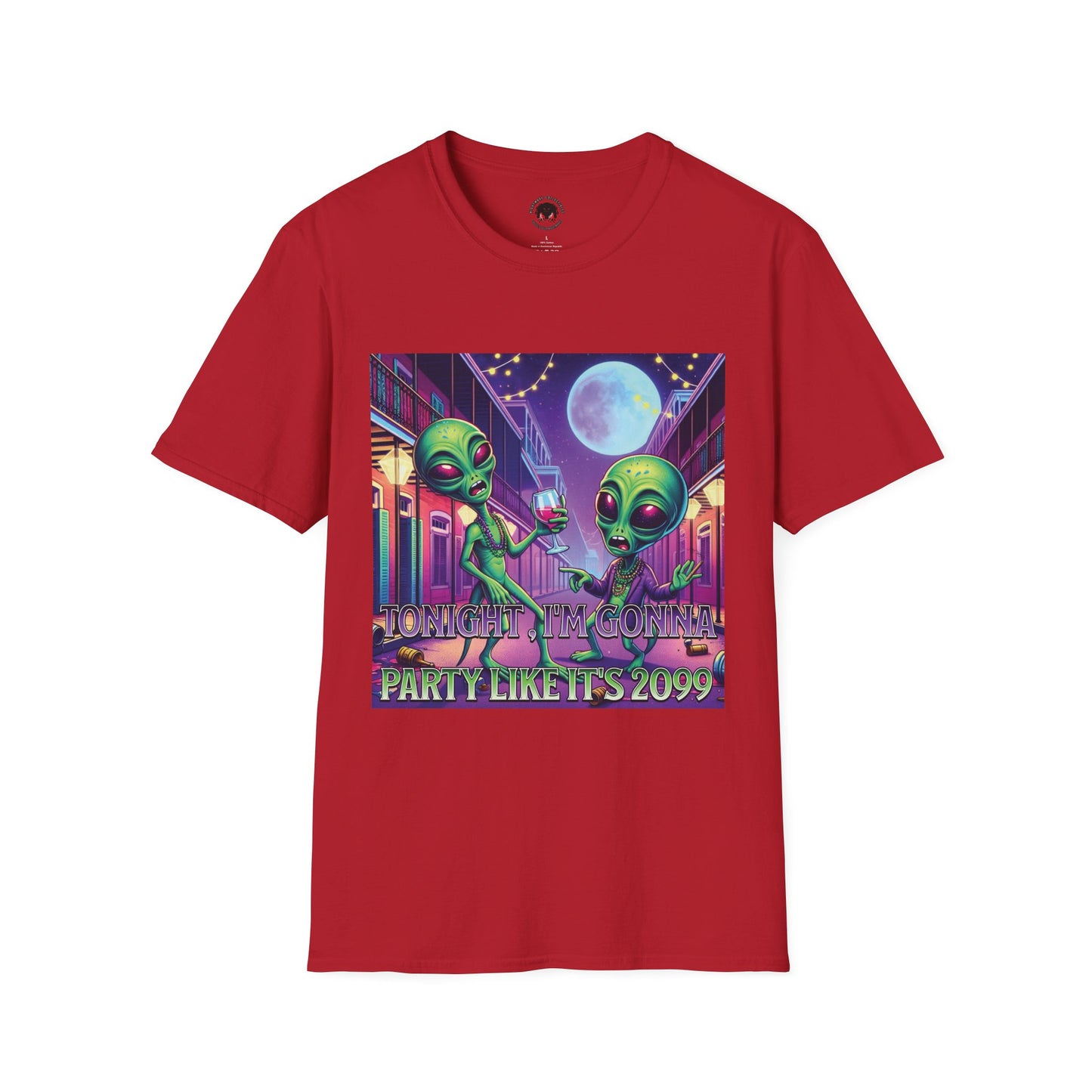 Alien Party Unisex T-Shirt - Party Like It's 2099 Design