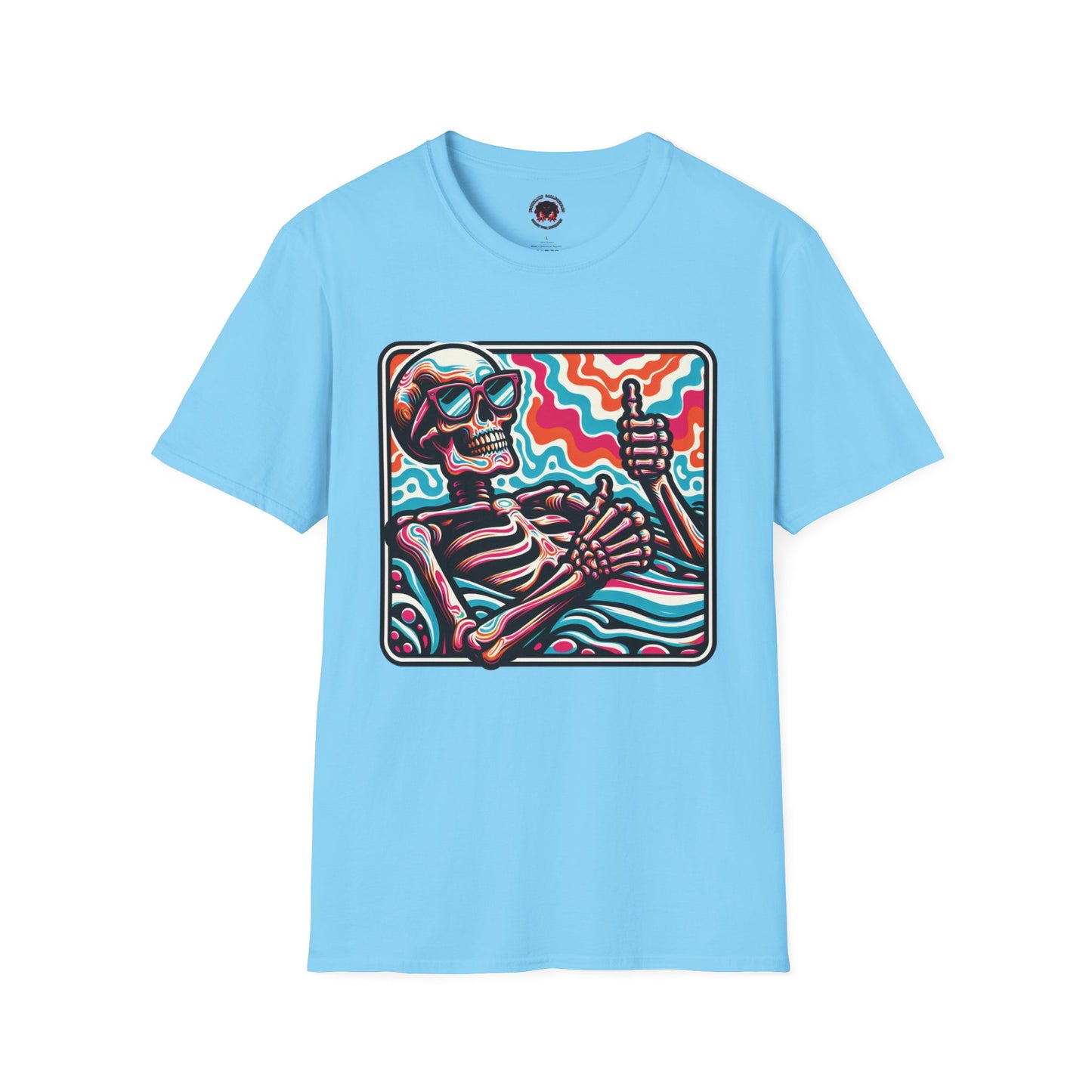 Trippy Skeleton Softstyle T-Shirt - Beach Day Vibes