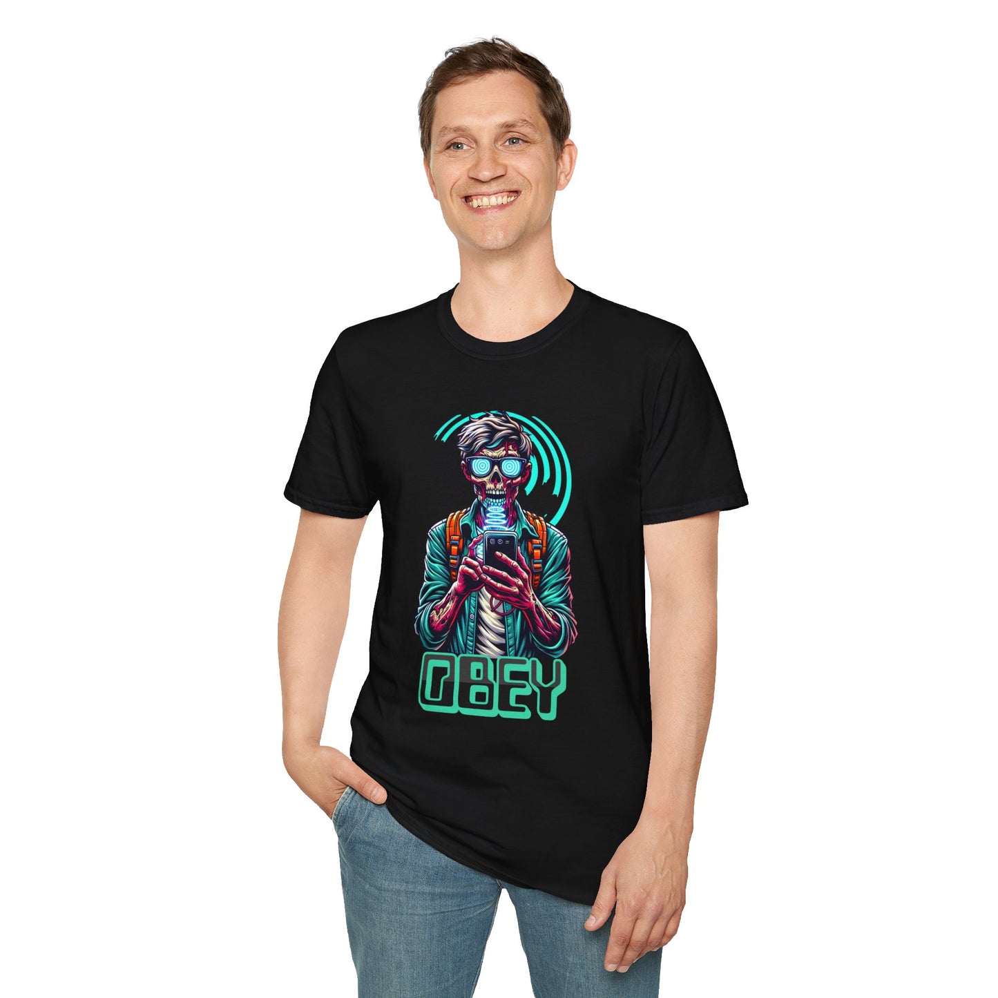 Brain Washing "Obey" Cell Phone Design - Unisex T-Shirt