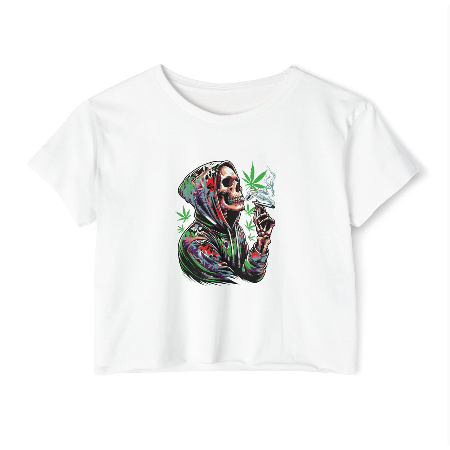 Skeleton Festival Crop Top - Deep Thoughts 420 Design