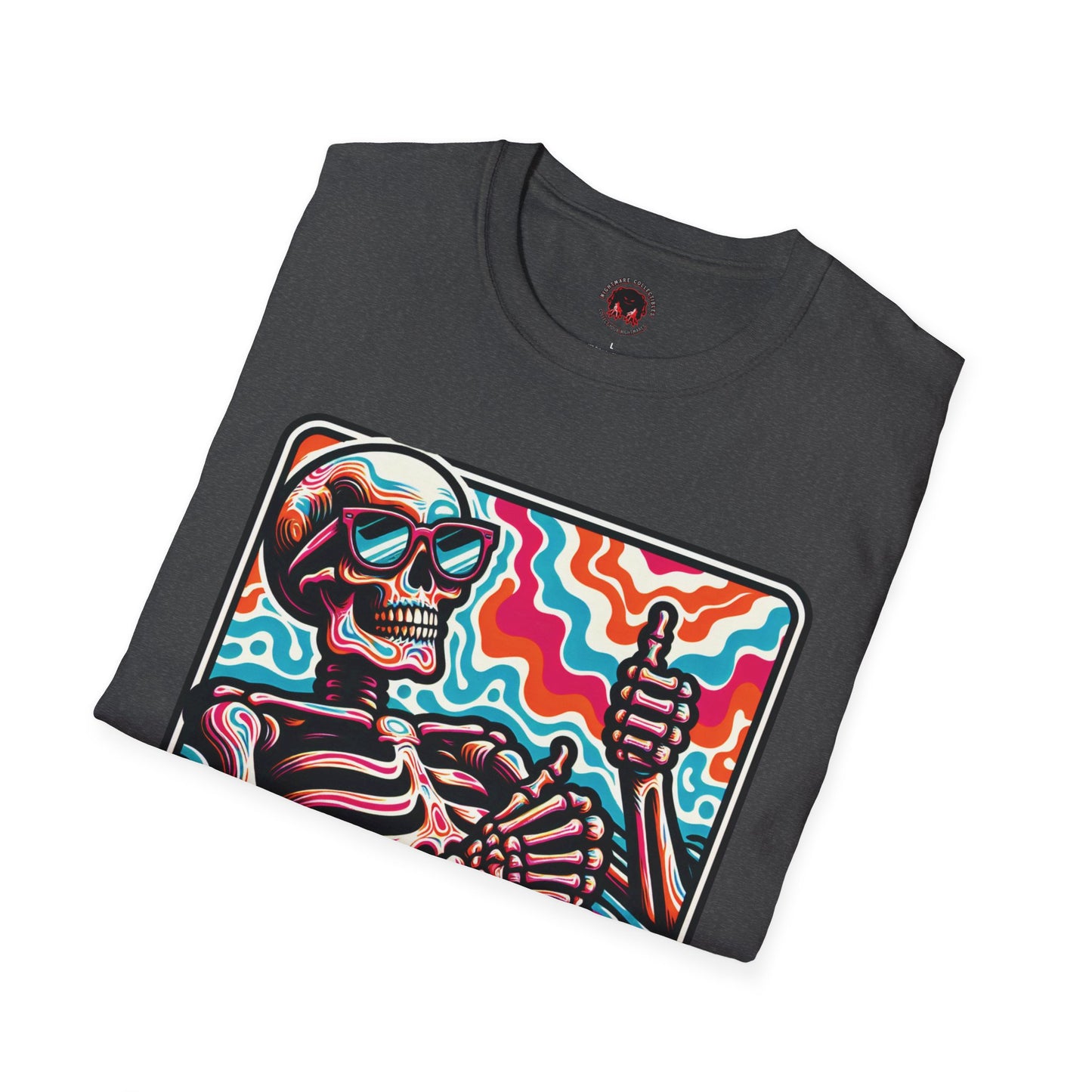 Trippy Skeleton Softstyle T-Shirt - Beach Day Vibes