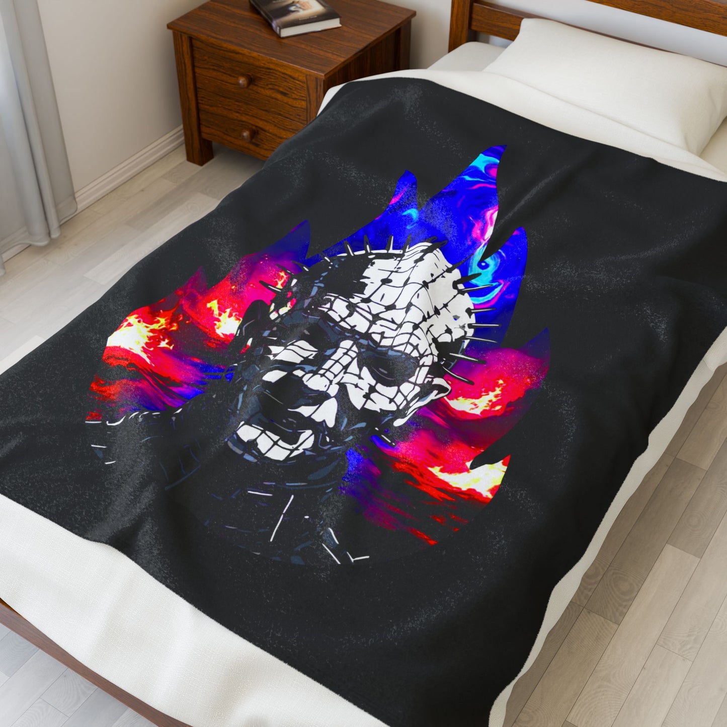 Throw Plush Blanket - Welcome To Hell Pinhead 80's Horror Fun