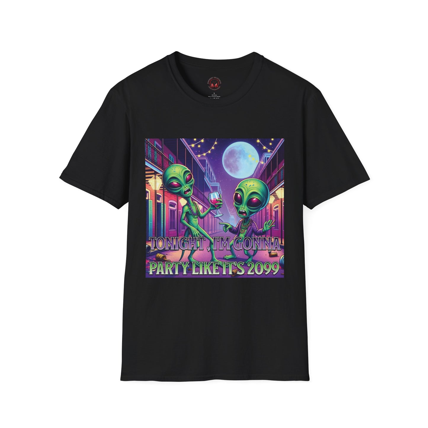 Alien Party Unisex T-Shirt - Party Like It's 2099 Design