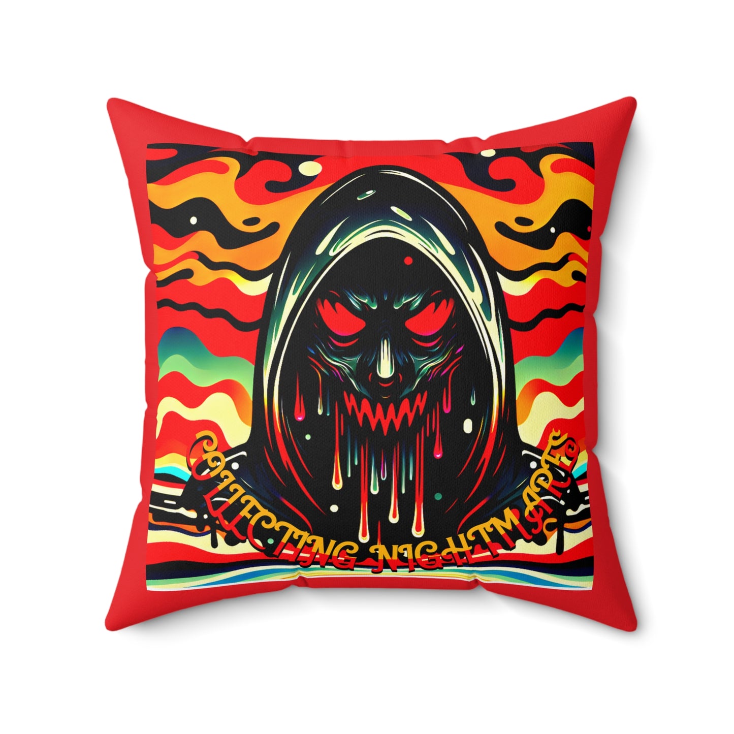 Horradelic Grabble Collecting Nightmares Spun Polyester Square Throw Pillow