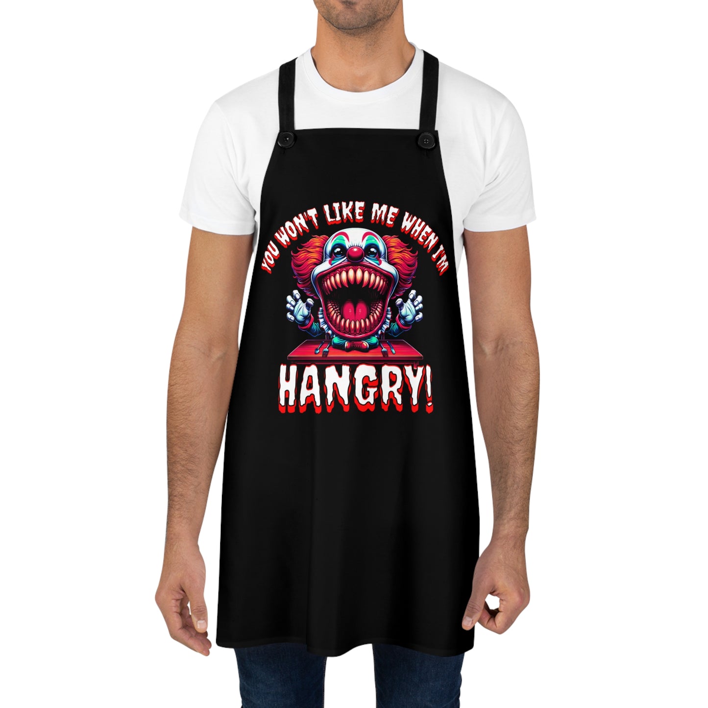 You Won't Like Me When I'm Hangry Killer Clown Horror BBQ Cooking Kitchen Apron (AOP)