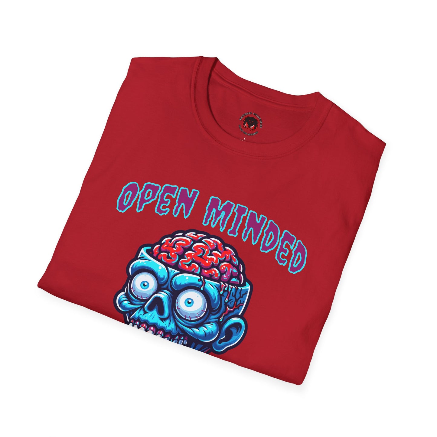 Zombie Unisex T-Shirt with Open Minded Slogan