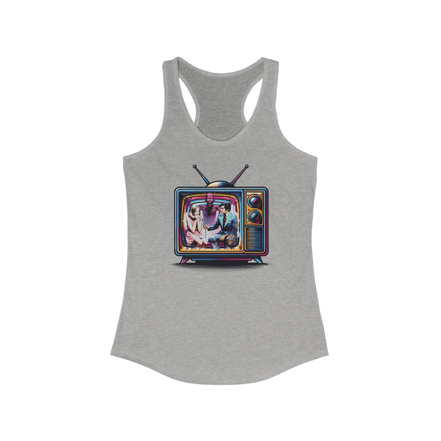 Late Night Devil Talk Show Horror Womens Ideal Racerback Tank