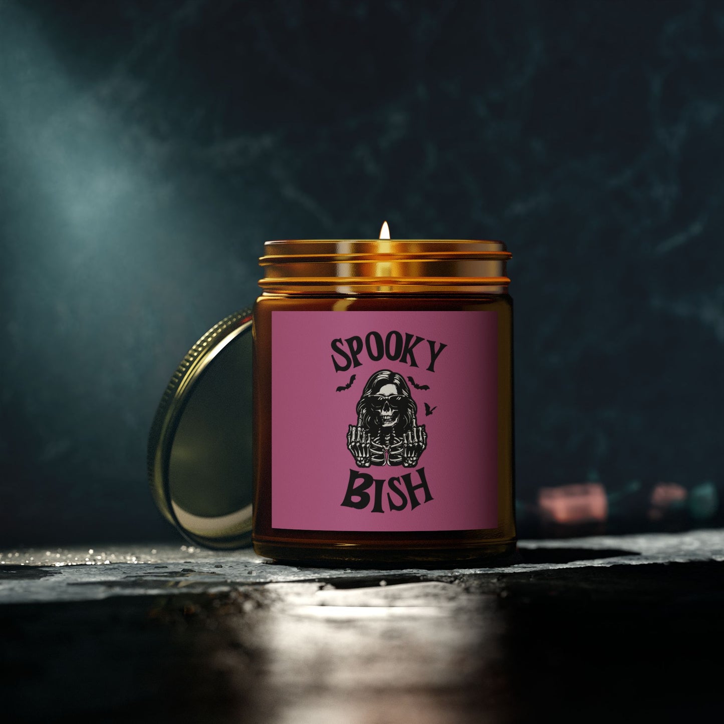 Scented Candle - Spooky Bish, Middle Finger Female Skeleton Design (4oz, 9oz)