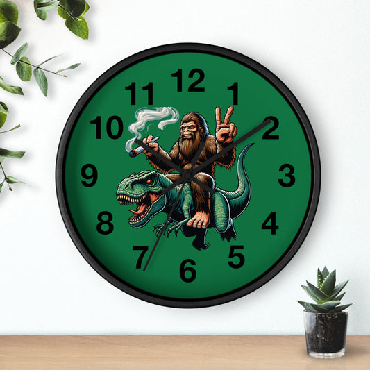 420 Bigfoot & T Rex Wall Clock