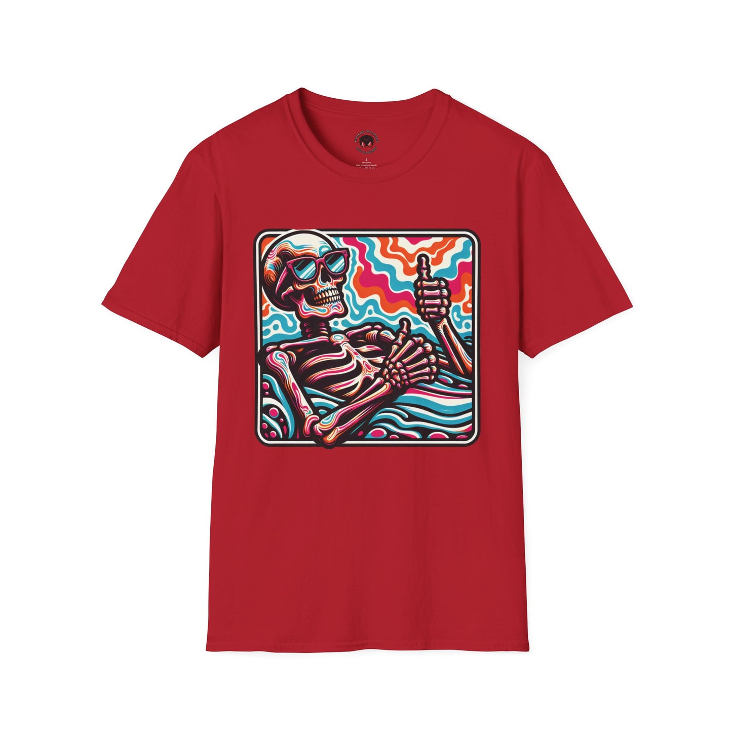 Trippy Skeleton Softstyle T-Shirt - Beach Day Vibes