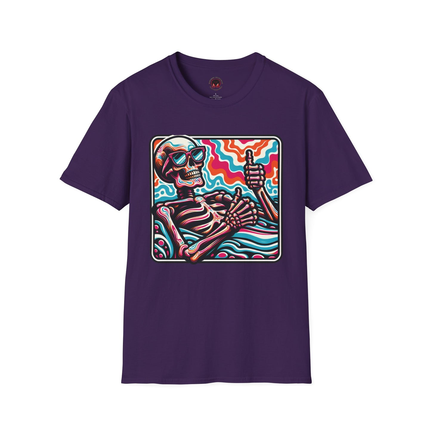 Trippy Skeleton Softstyle T-Shirt - Beach Day Vibes