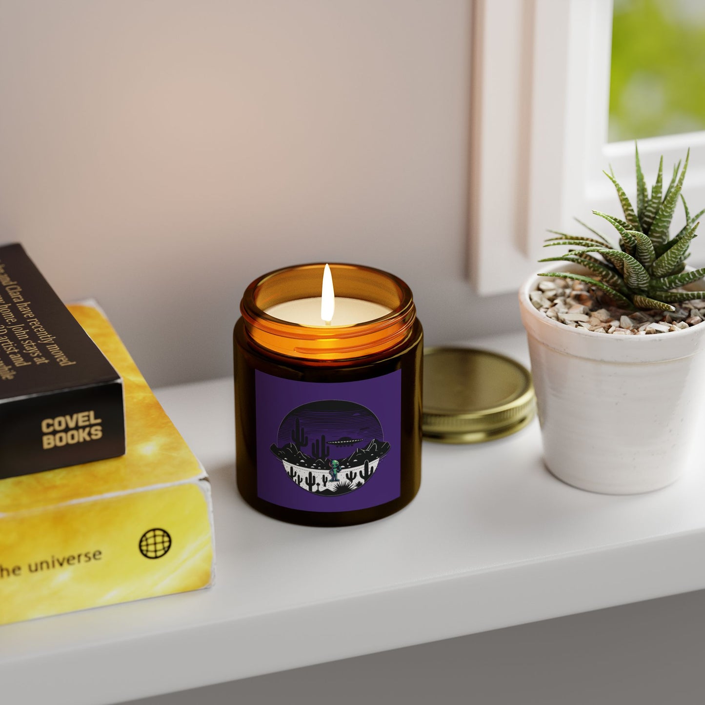 Scented Candle - Alien UFO Peace Sign (4oz, 9oz)