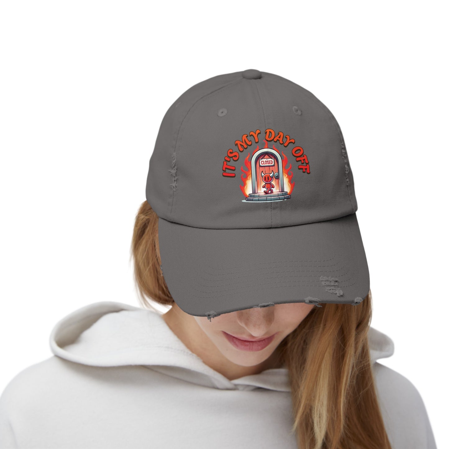 Little Devil It's My Day Off Unisex Distressed Baseball Cap Hat