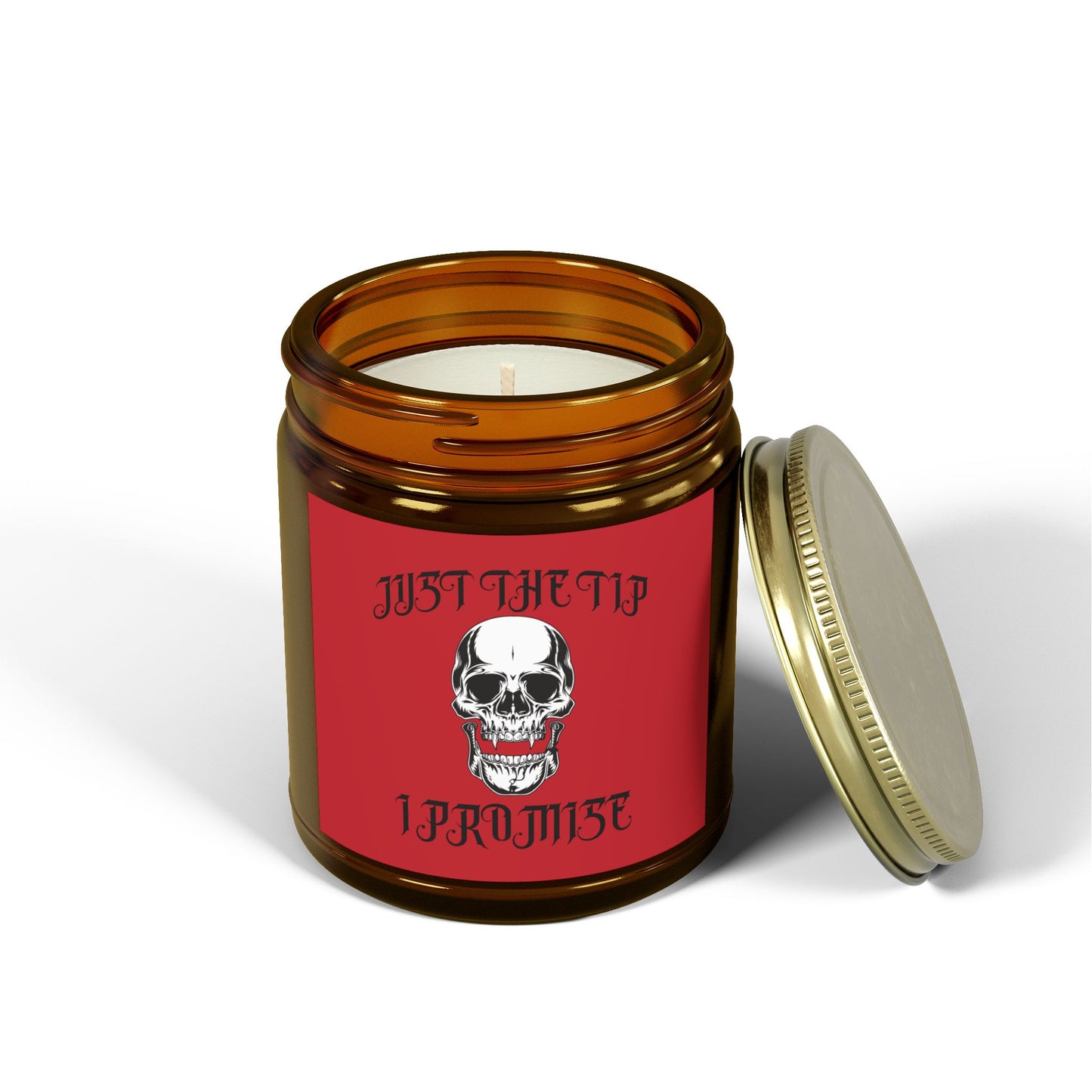 Scented Candle - Vampire Skull "Just The Tip I Promise" Gothic Design (4oz, 9oz)