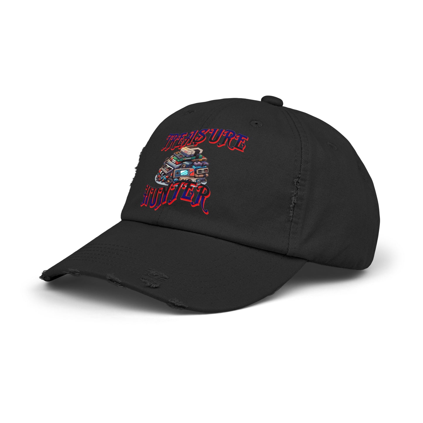 Treasure Hunter Retro Gamer Unisex Distressed Cap Vintage Video Game Collector Hat