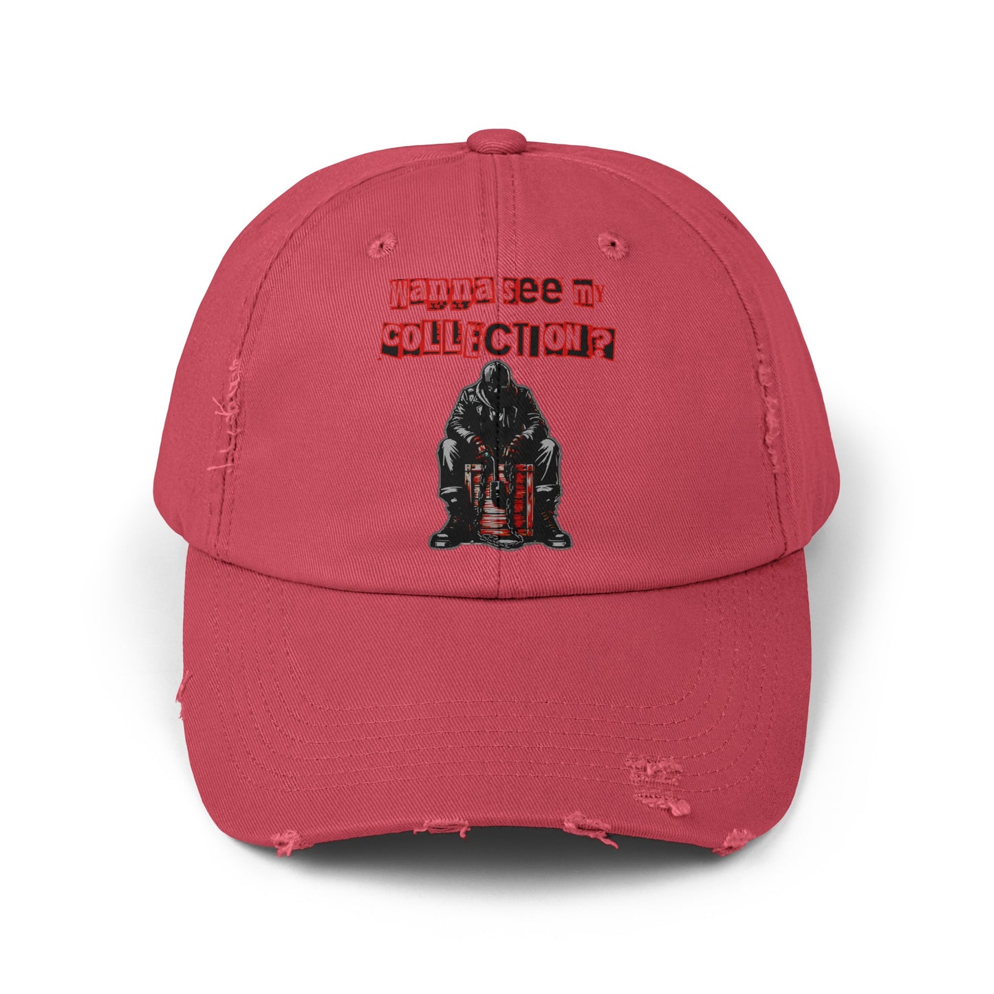 The Collector Inspired Wanna See My Collection Horror Movie Fun Collectors Hat Unisex Distressed Cap