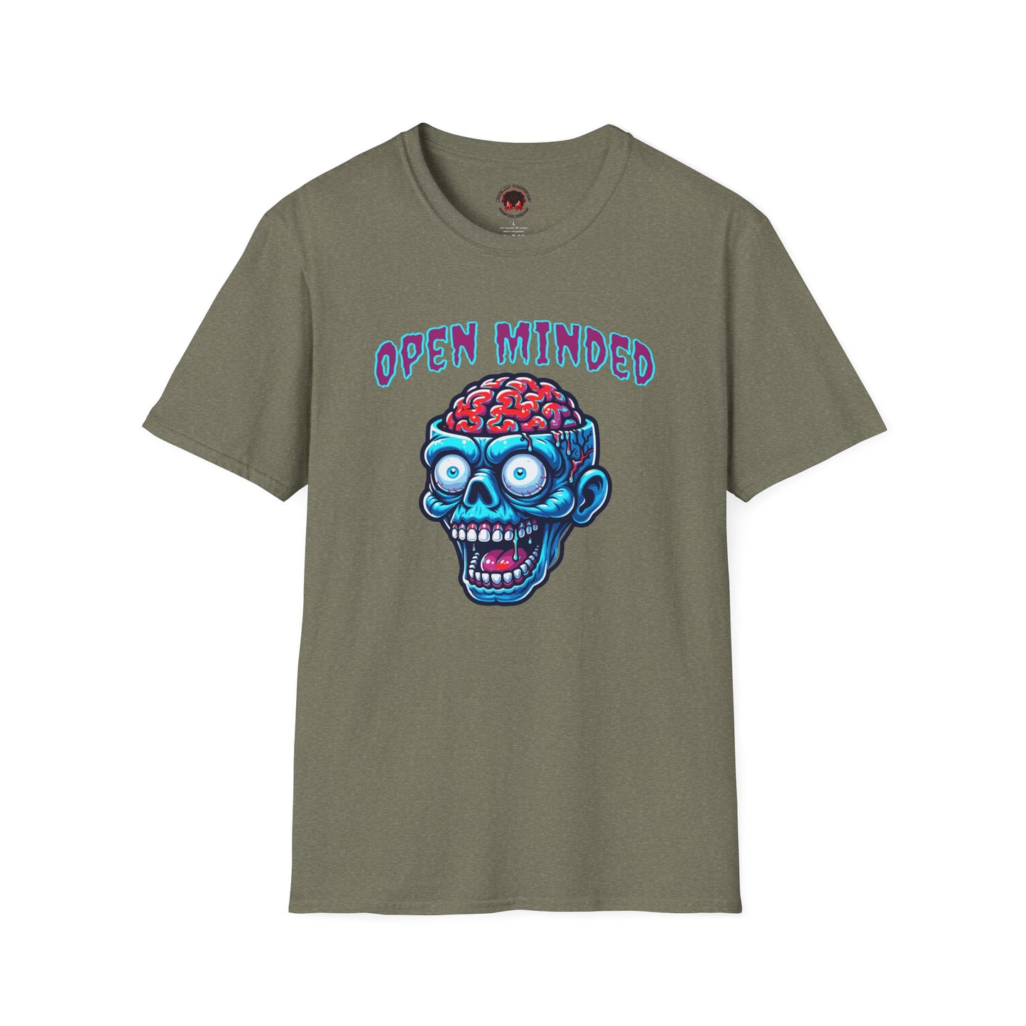 Zombie Unisex T-Shirt with Open Minded Slogan