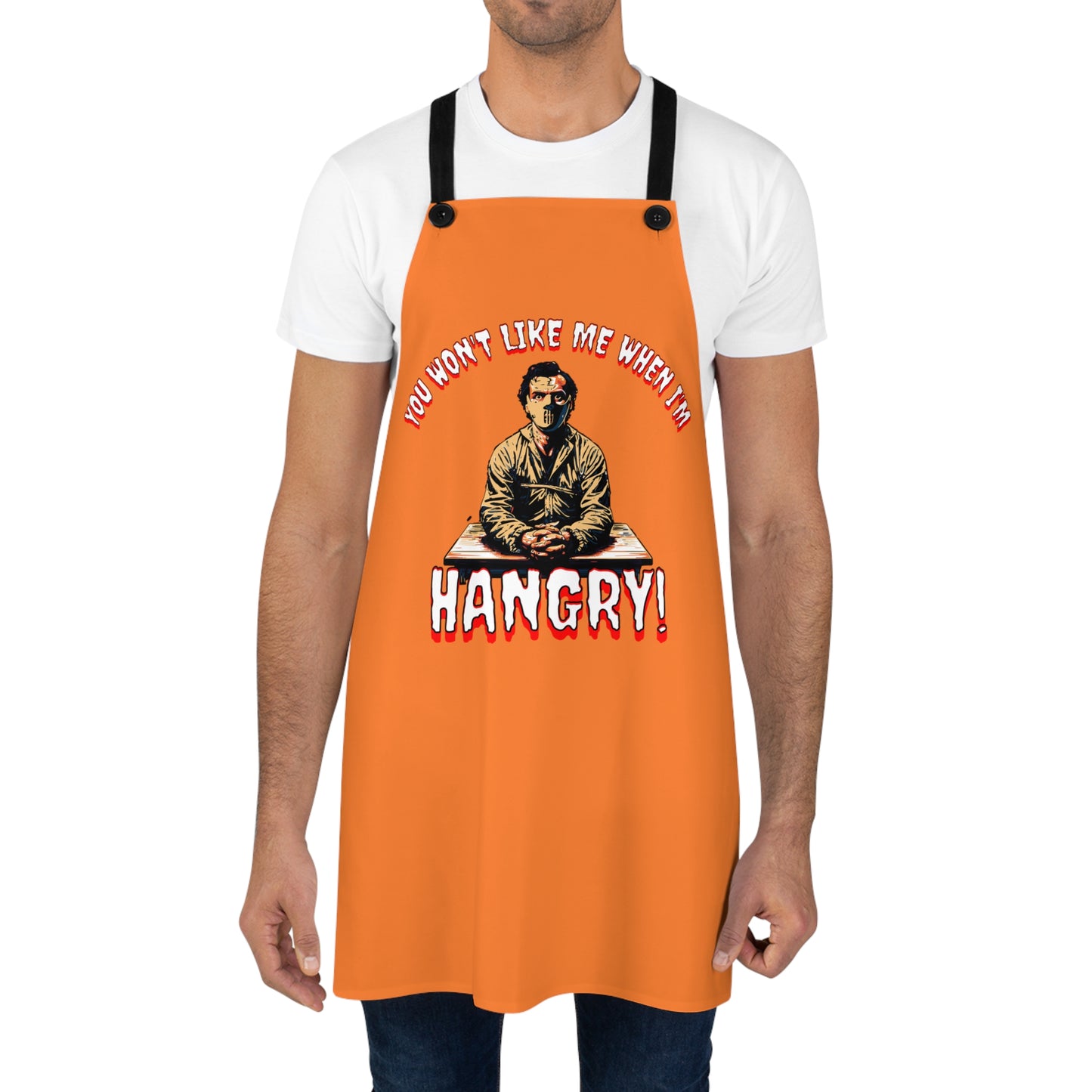 You won't like me when I'm Hangry Mental Patient Cannibal Hannibal Horror BBQ Cooking Apron (AOP)