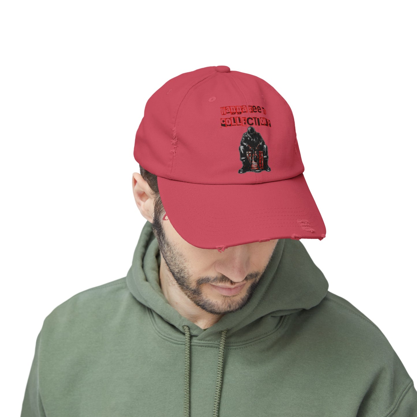 The Collector Inspired Wanna See My Collection Horror Movie Fun Collectors Hat Unisex Distressed Cap
